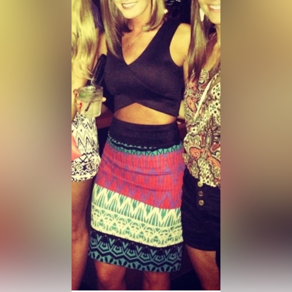 Anthropologie Plenty by Tracy Reese Multicolor Geometric Pencil Skirt sz 4 inca